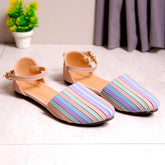 Fawn Multicolor Strips Flat Pump Shoe DW-03