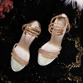 Gold Crystal High Heel Luxury Women Shoe DW-05