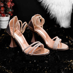 Rose Gold Crystal High Heel Luxury Women Shoe DW-05