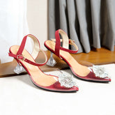 Crystal Buckle Transparent Heel Court Shoe DW-06