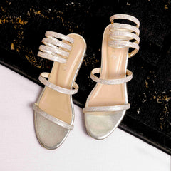 Gold Fashionable Crystal Ring Flat Women Bridal Footwear DW-07