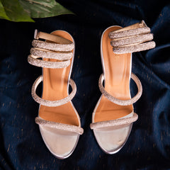 Silver Luxury Crystal Ring High Heel Footwear DW-17