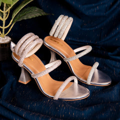 Silver Luxury Crystal Ring High Heel Footwear DW-17