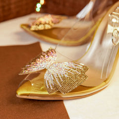 Lavish Transparent Bow Tie Heels DW-09