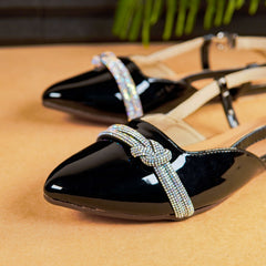 Silver Crystal Strip Pump Shoe DW-02