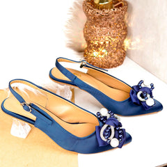 Emballished Slingback Heels Court Shoe DW-04