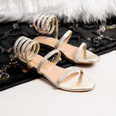 Fashionable Crystal Ring Flat Women Bridal Footwear DW-07