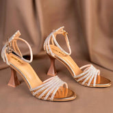 Bridal Crystal Strips Heels DW-11