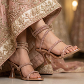 Peach Luxury Crystal Ring High Heel Footwear DW-17