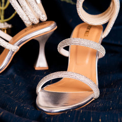 Silver Luxury Crystal Ring High Heel Footwear DW-17